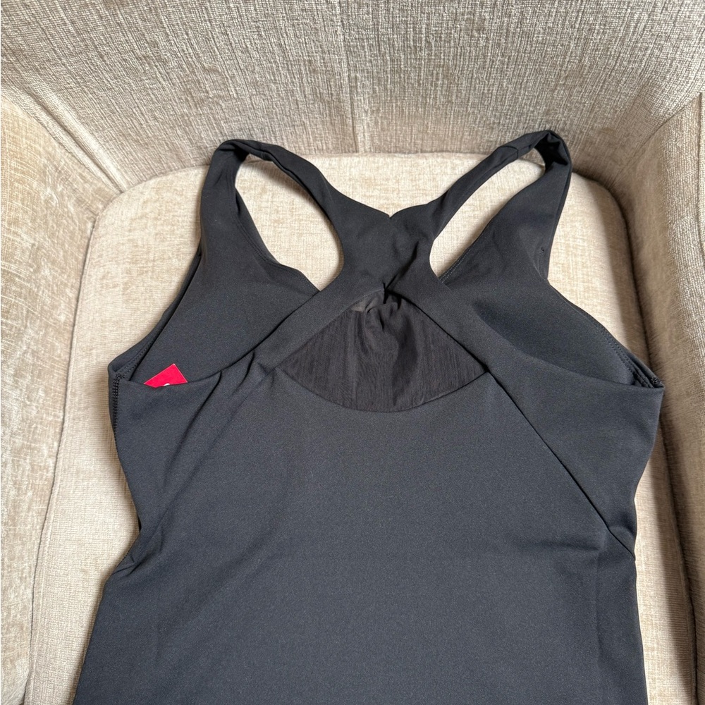 SPANX Black V-Neck Shelf Tank